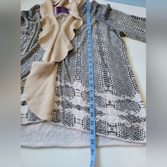 Chi by Falchi Silk Cashmere Blend Printed Sweater Top XL? see measurements - Picture 9 of 10